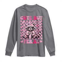 Cute But Feral Raccoon Long Sleeve Shirt Funny Sunglasses Trash Panda - Wonder Print Shop