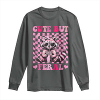 Cute But Feral Raccoon Long Sleeve Shirt Funny Sunglasses Trash Panda - Wonder Print Shop