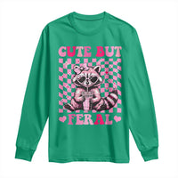 Cute But Feral Raccoon Long Sleeve Shirt Funny Sunglasses Trash Panda - Wonder Print Shop