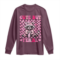 Cute But Feral Raccoon Long Sleeve Shirt Funny Sunglasses Trash Panda - Wonder Print Shop
