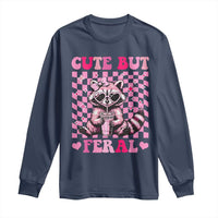 Cute But Feral Raccoon Long Sleeve Shirt Funny Sunglasses Trash Panda - Wonder Print Shop