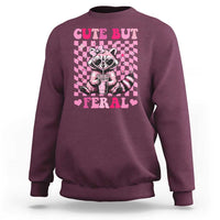 Cute But Feral Raccoon Sweatshirt Funny Sunglasses Trash Panda - Wonder Print Shop