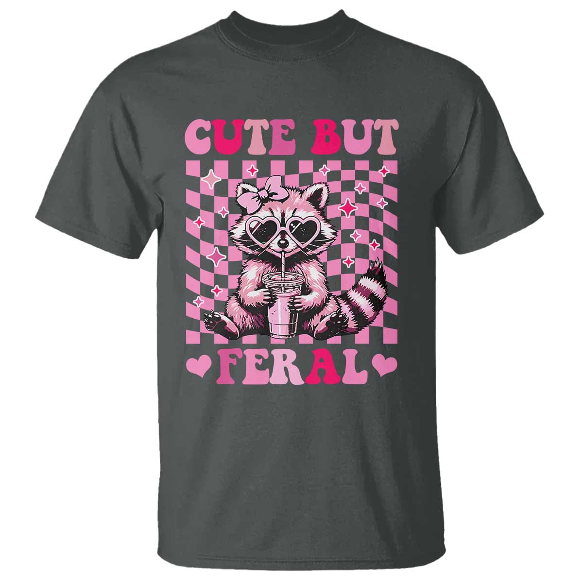Cute But Feral Raccoon T Shirt Funny Sunglasses Trash Panda - Wonder Print Shop