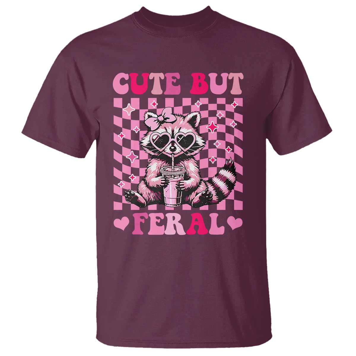 Cute But Feral Raccoon T Shirt Funny Sunglasses Trash Panda - Wonder Print Shop