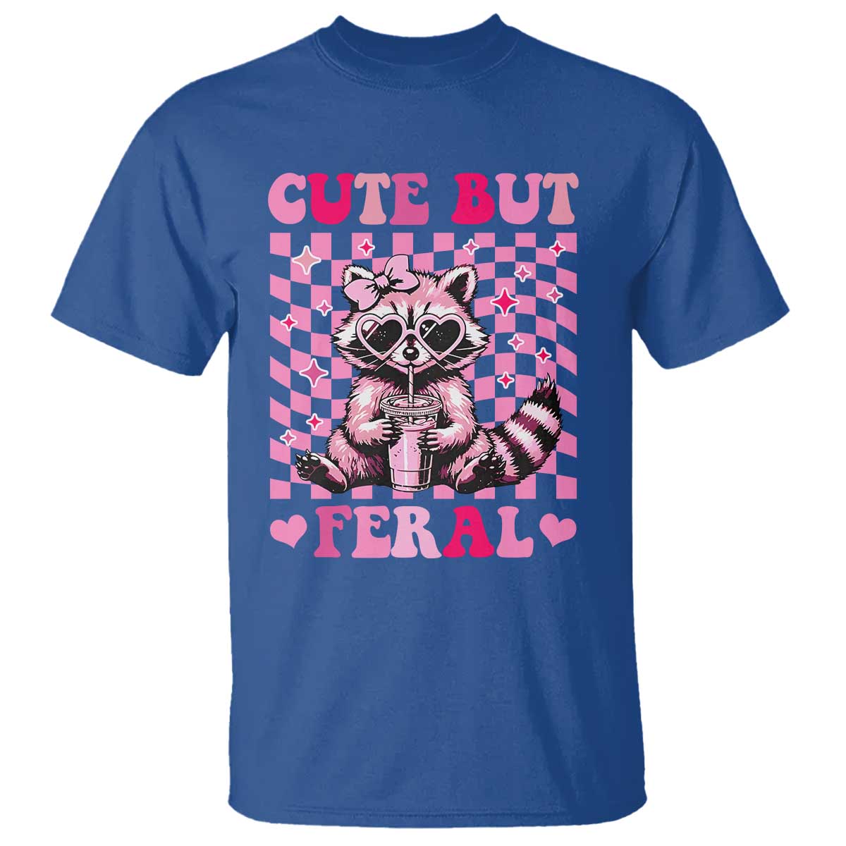Cute But Feral Raccoon T Shirt Funny Sunglasses Trash Panda - Wonder Print Shop
