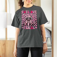 Cute But Feral Raccoon T Shirt For Women Funny Sunglasses Trash Panda - Wonder Print Shop