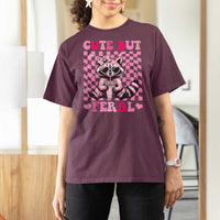 Cute But Feral Raccoon T Shirt For Women Funny Sunglasses Trash Panda - Wonder Print Shop