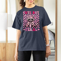 Cute But Feral Raccoon T Shirt For Women Funny Sunglasses Trash Panda - Wonder Print Shop