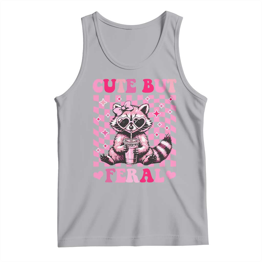 Cute But Feral Raccoon Tank Top Funny Sunglasses Trash Panda - Wonder Print Shop
