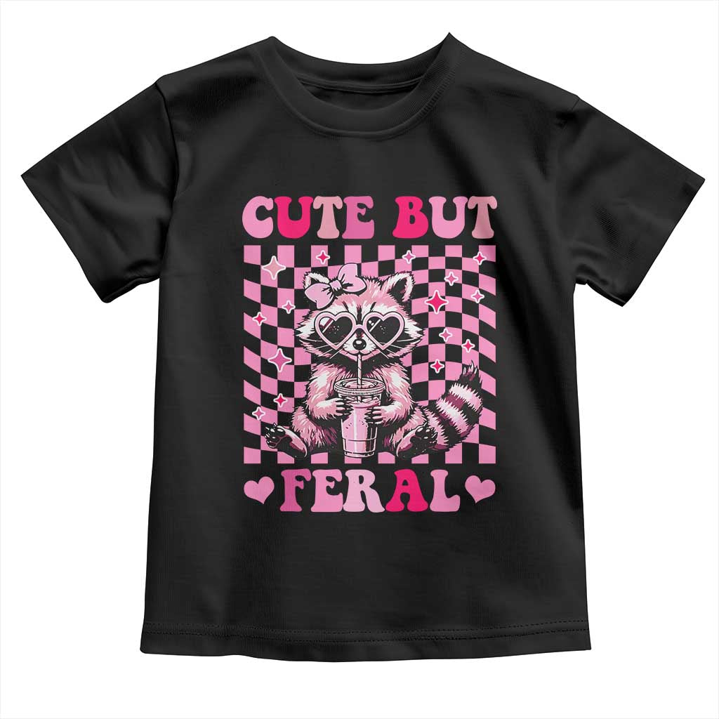 Cute But Feral Raccoon Toddler T Shirt Funny Sunglasses Trash Panda - Wonder Print Shop