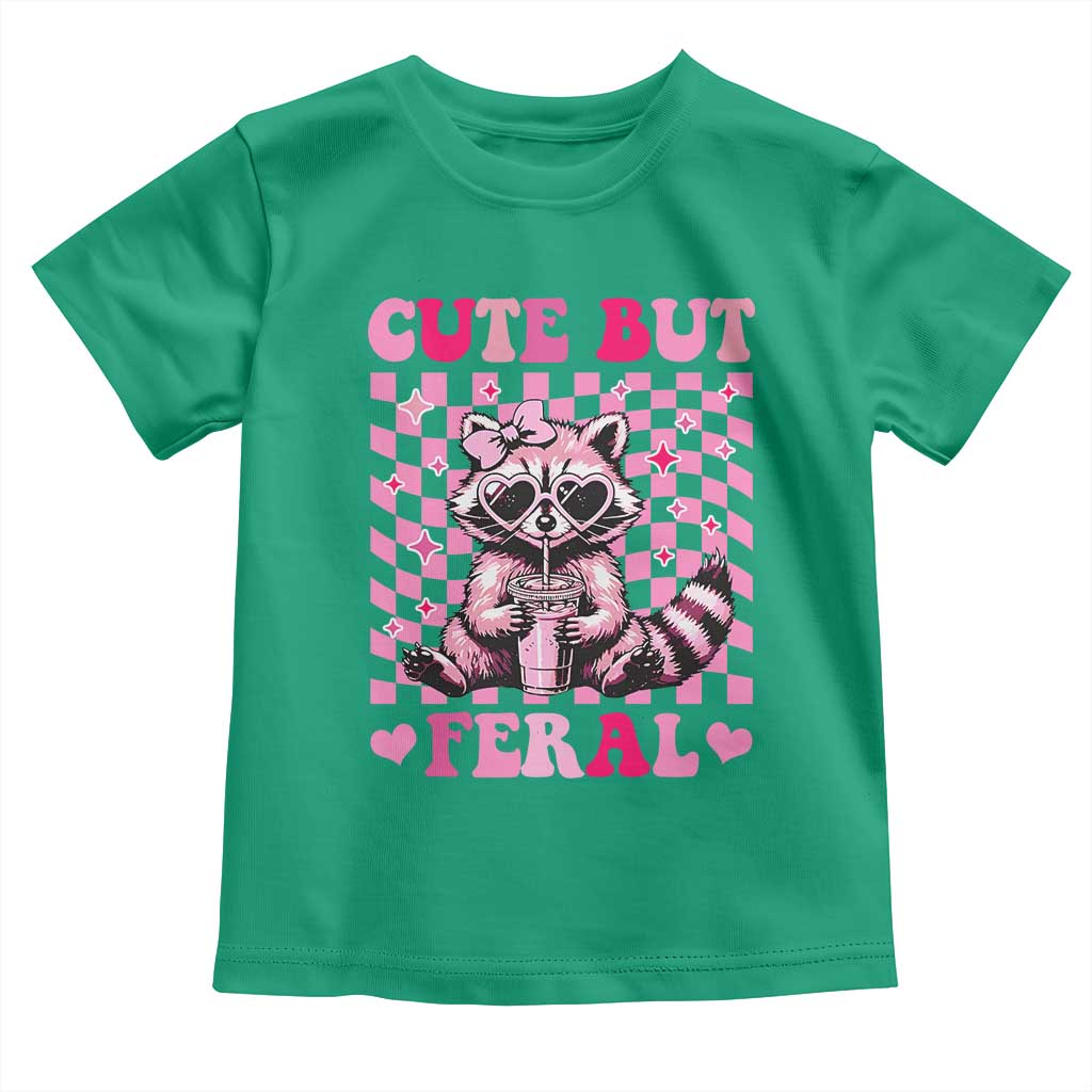 Cute But Feral Raccoon Toddler T Shirt Funny Sunglasses Trash Panda - Wonder Print Shop