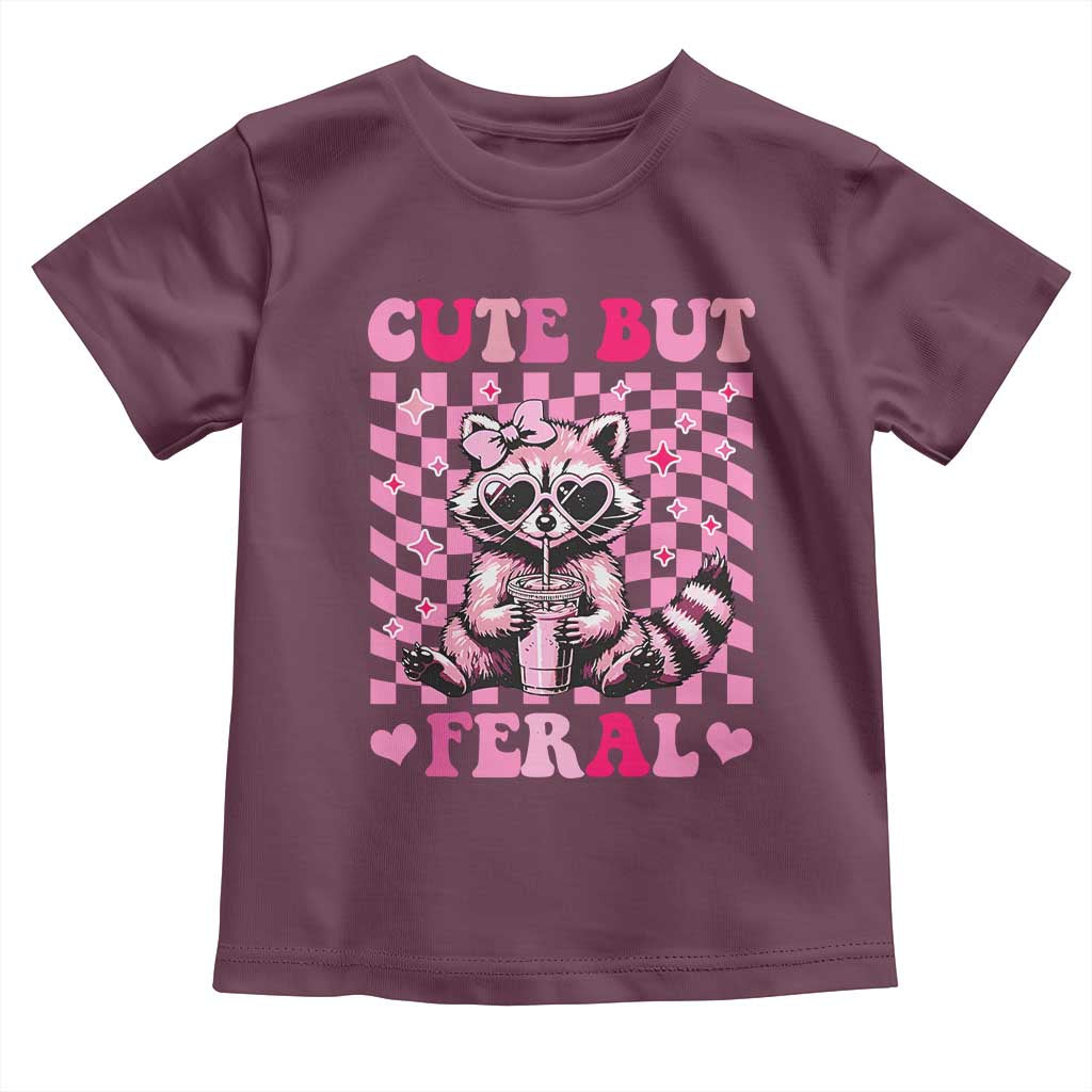 Cute But Feral Raccoon Toddler T Shirt Funny Sunglasses Trash Panda - Wonder Print Shop