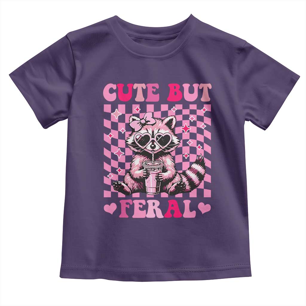Cute But Feral Raccoon Toddler T Shirt Funny Sunglasses Trash Panda - Wonder Print Shop