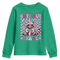 Cute But Feral Raccoon Youth Sweatshirt Funny Sunglasses Trash Panda - Wonder Print Shop