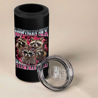 Physically Thicc Funny Raccoon Meme 4 in 1 Can Cooler Tumbler Mentally Sick Bootleg Graphic 90s - Wonder Print Shop