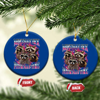 Physically Thicc Funny Raccoon Meme Ceramic Ornament Mentally Sick Bootleg Graphic 90s - Wonder Print Shop