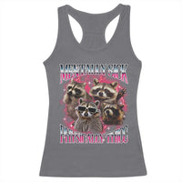 Physically Thicc Funny Raccoon Meme Racerback Tank Top Mentally Sick Bootleg Graphic 90s - Wonder Print Shop
