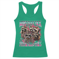 Physically Thicc Funny Raccoon Meme Racerback Tank Top Mentally Sick Bootleg Graphic 90s - Wonder Print Shop
