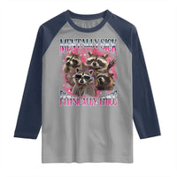 Physically Thicc Funny Raccoon Meme Raglan Shirt Mentally Sick Bootleg Graphic 90s - Wonder Print Shop