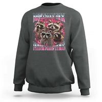 Physically Thicc Funny Raccoon Meme Sweatshirt Mentally Sick Bootleg Graphic 90s - Wonder Print Shop
