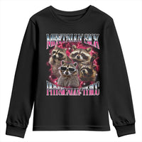 Physically Thicc Funny Raccoon Meme Youth Sweatshirt Mentally Sick Bootleg Graphic 90s - Wonder Print Shop