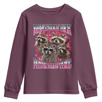 Physically Thicc Funny Raccoon Meme Youth Sweatshirt Mentally Sick Bootleg Graphic 90s - Wonder Print Shop