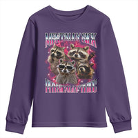 Physically Thicc Funny Raccoon Meme Youth Sweatshirt Mentally Sick Bootleg Graphic 90s - Wonder Print Shop