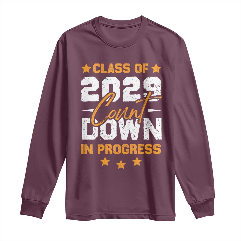 Class Of 2029 Count Down Graduating Long Sleeve Shirt