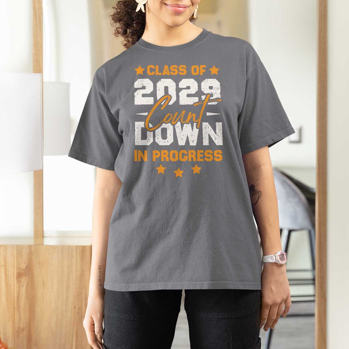 Class Of 2029 Count Down Graduating T Shirt For Women