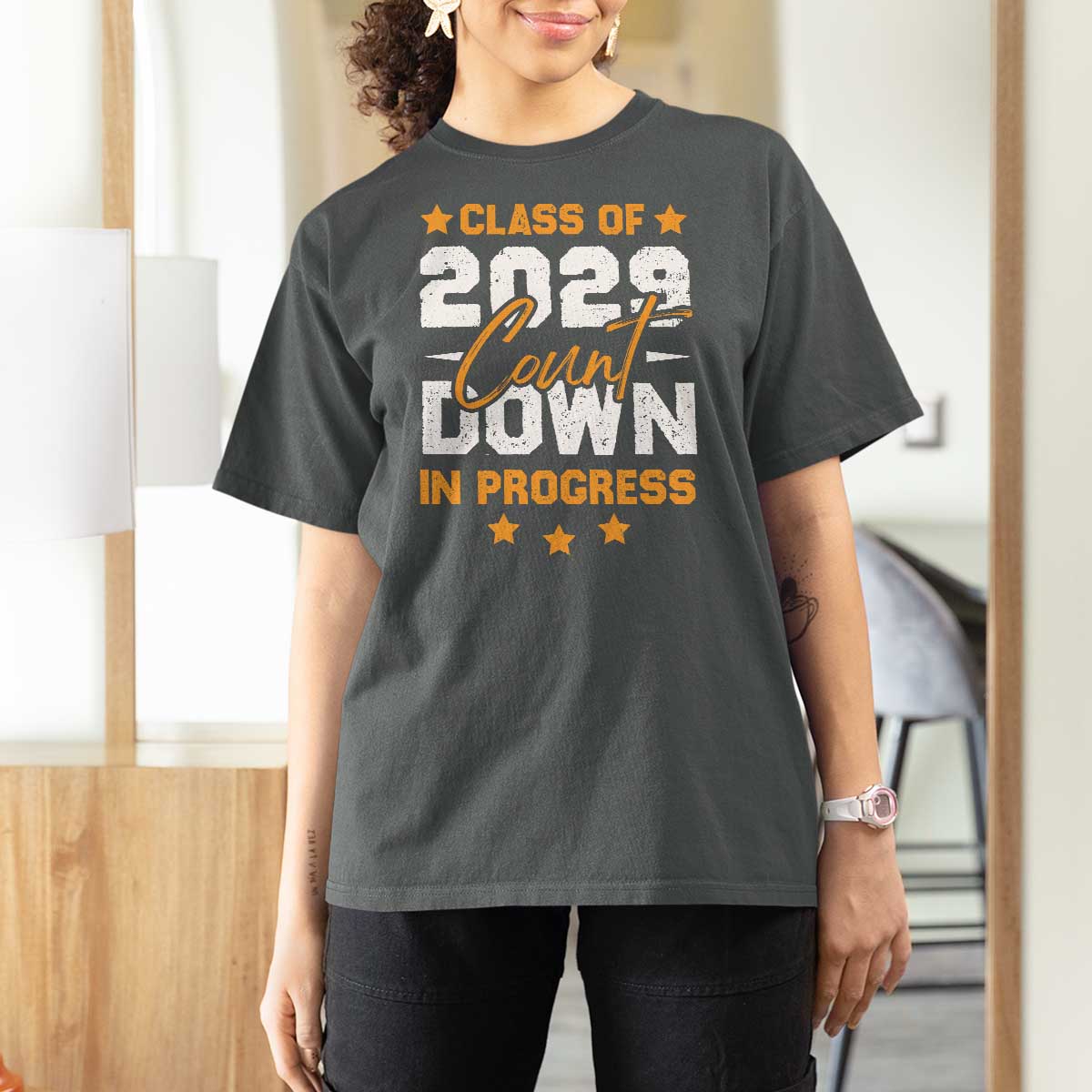 Class Of 2029 Count Down Graduating T Shirt For Women