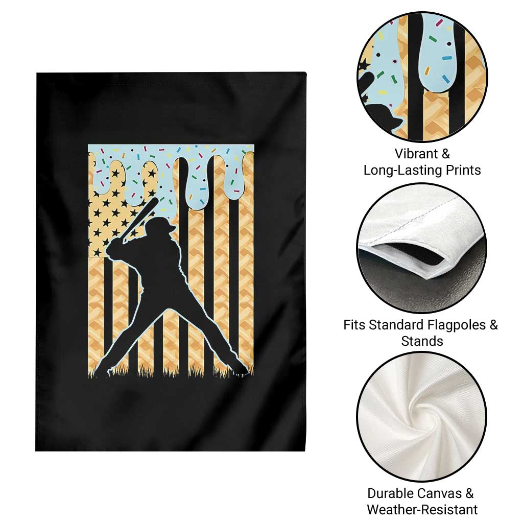 Baseball Drip Garden Flag Dripping Ice Cream Sprinkles American Flag Boys - Wonder Print Shop
