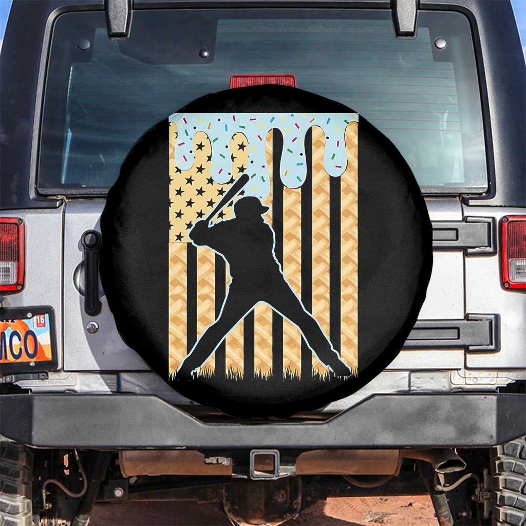 Baseball Drip Spare Tire Cover Dripping Ice Cream Sprinkles American Flag Boys - Wonder Print Shop