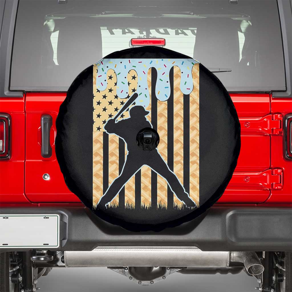 Baseball Drip Spare Tire Cover Dripping Ice Cream Sprinkles American Flag Boys - Wonder Print Shop