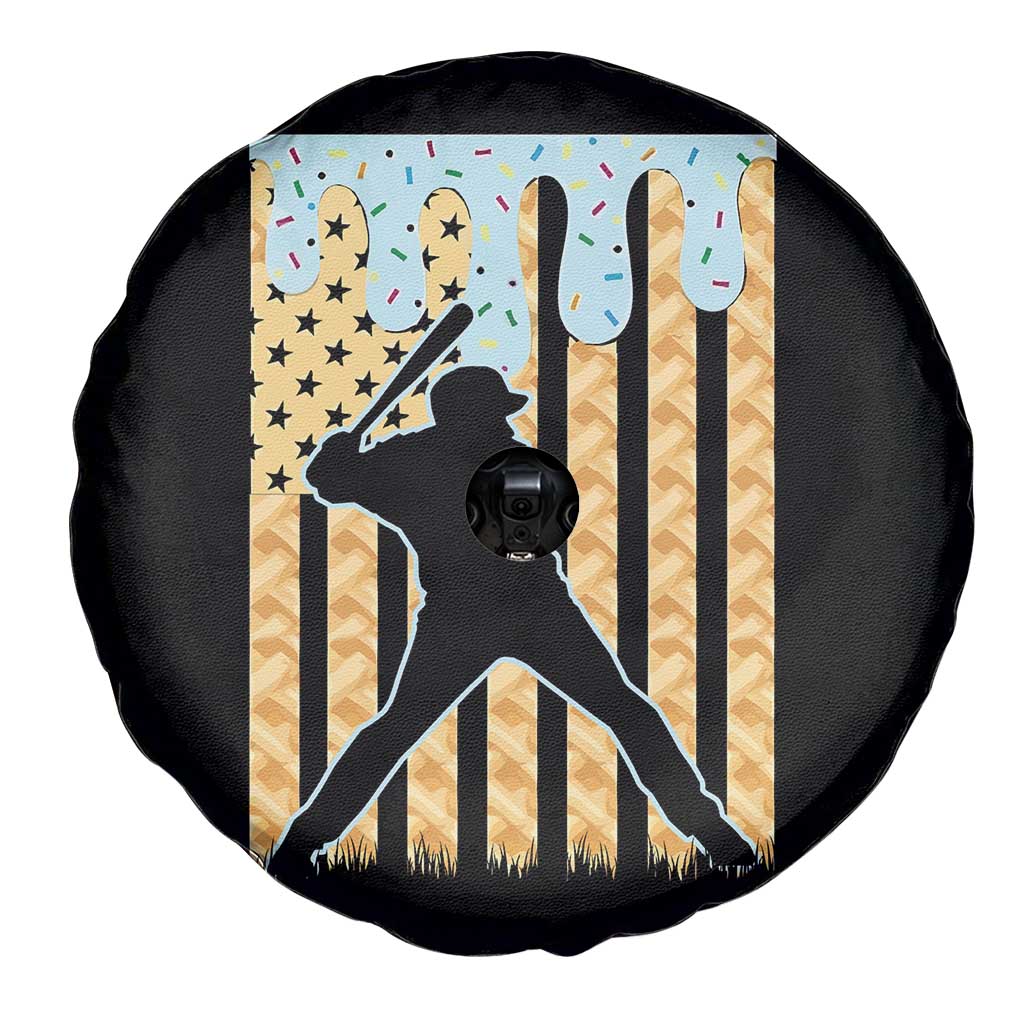 Baseball Drip Spare Tire Cover Dripping Ice Cream Sprinkles American Flag Boys - Wonder Print Shop