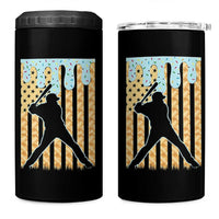 Baseball Drip 4 in 1 Can Cooler Tumbler Dripping Ice Cream Sprinkles American Flag Boys - Wonder Print Shop