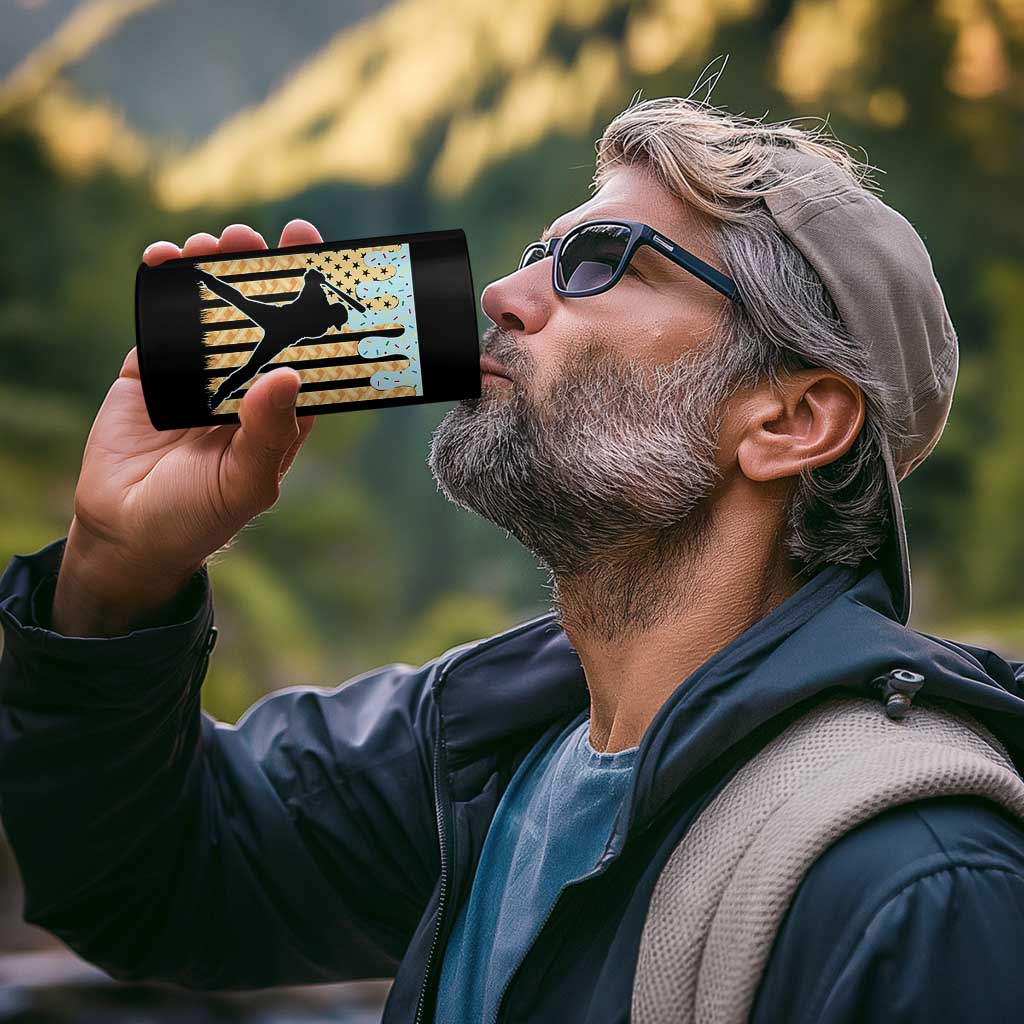 Baseball Drip 4 in 1 Can Cooler Tumbler Dripping Ice Cream Sprinkles American Flag Boys - Wonder Print Shop