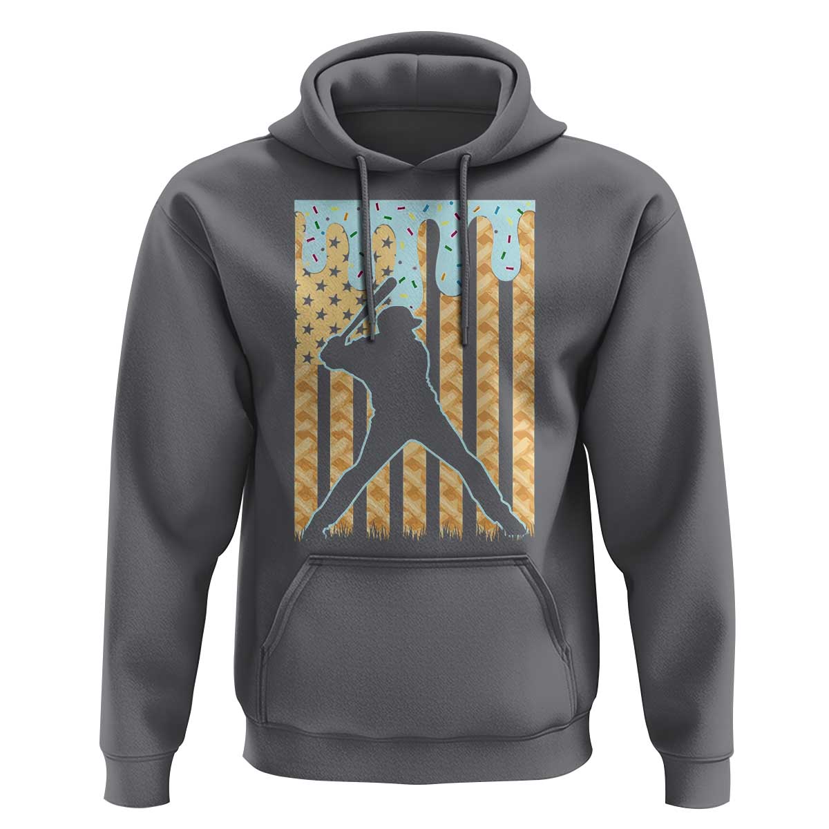 Baseball Drip Hoodie Dripping Ice Cream Sprinkles American Flag Boys - Wonder Print Shop
