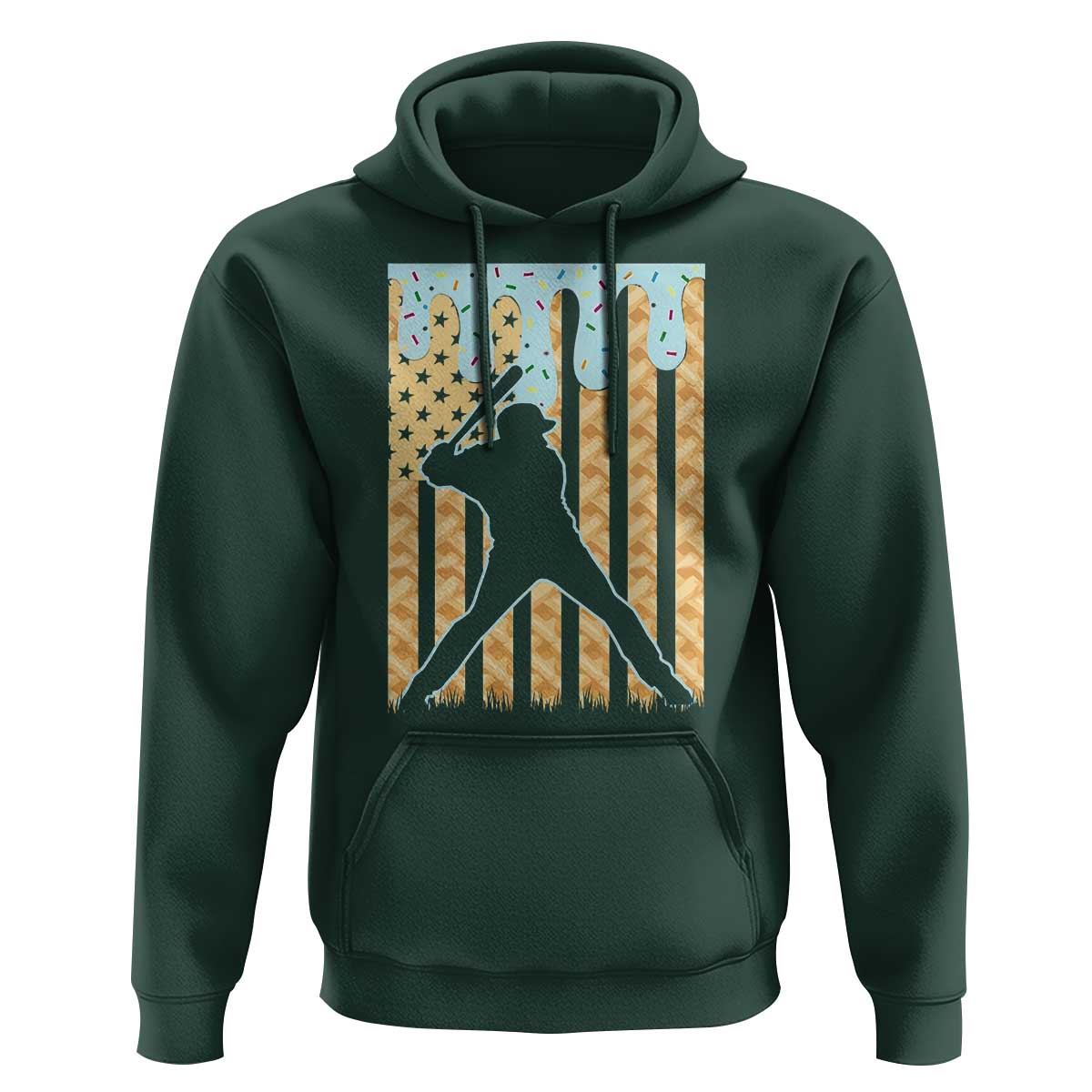 Baseball Drip Hoodie Dripping Ice Cream Sprinkles American Flag Boys - Wonder Print Shop