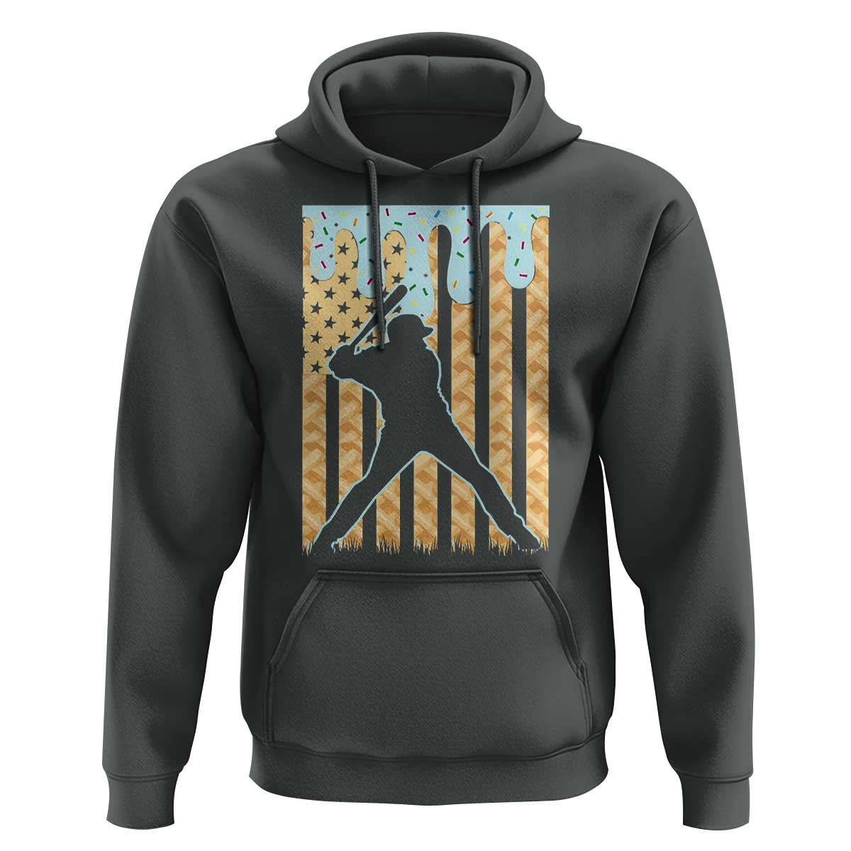Baseball Drip Hoodie Dripping Ice Cream Sprinkles American Flag Boys - Wonder Print Shop