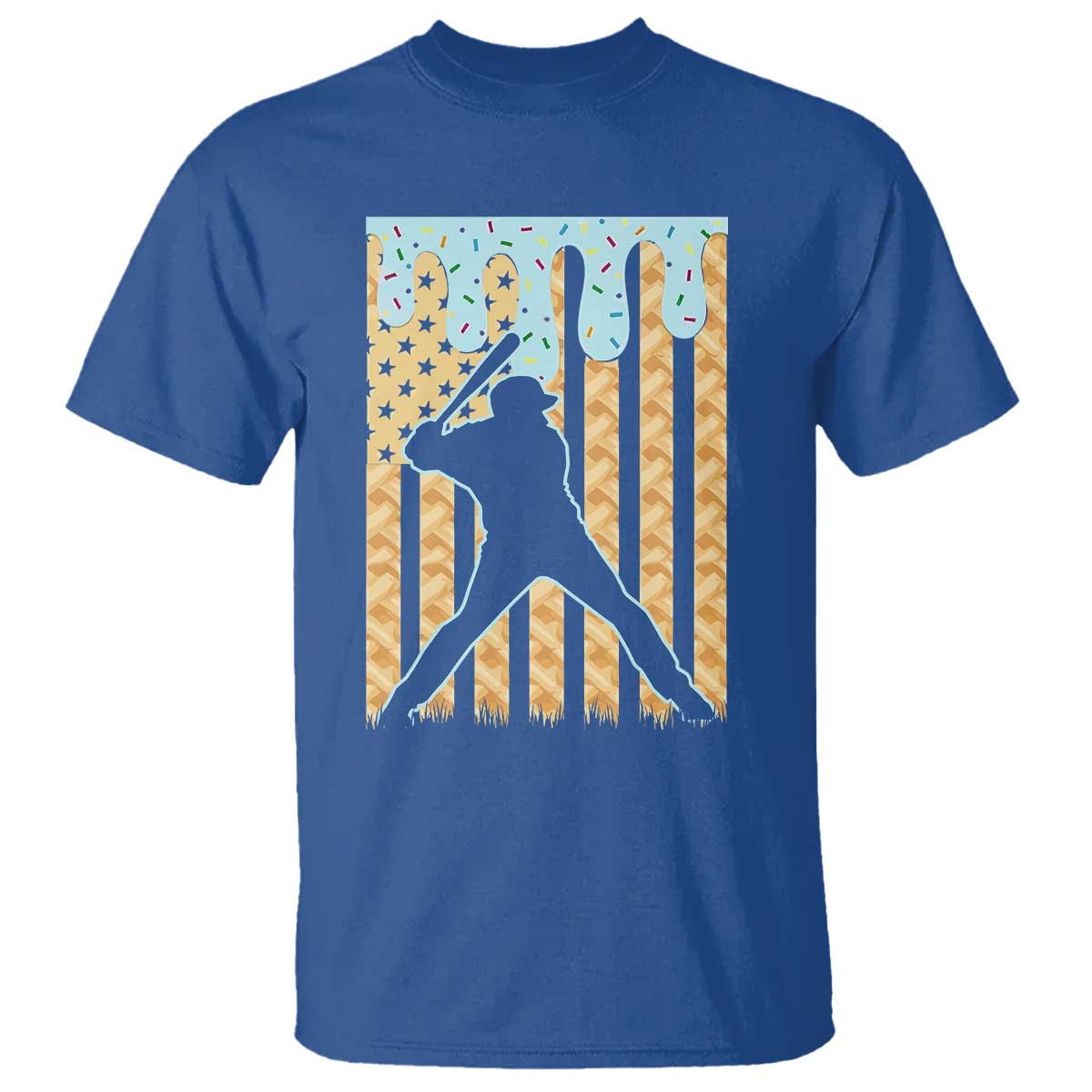Baseball Drip T Shirt Dripping Ice Cream Sprinkles American Flag Boys - Wonder Print Shop