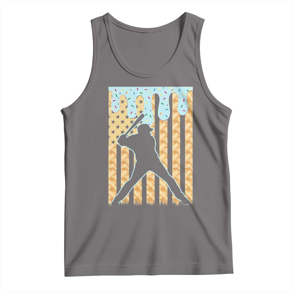 Baseball Drip Tank Top Dripping Ice Cream Sprinkles American Flag Boys - Wonder Print Shop