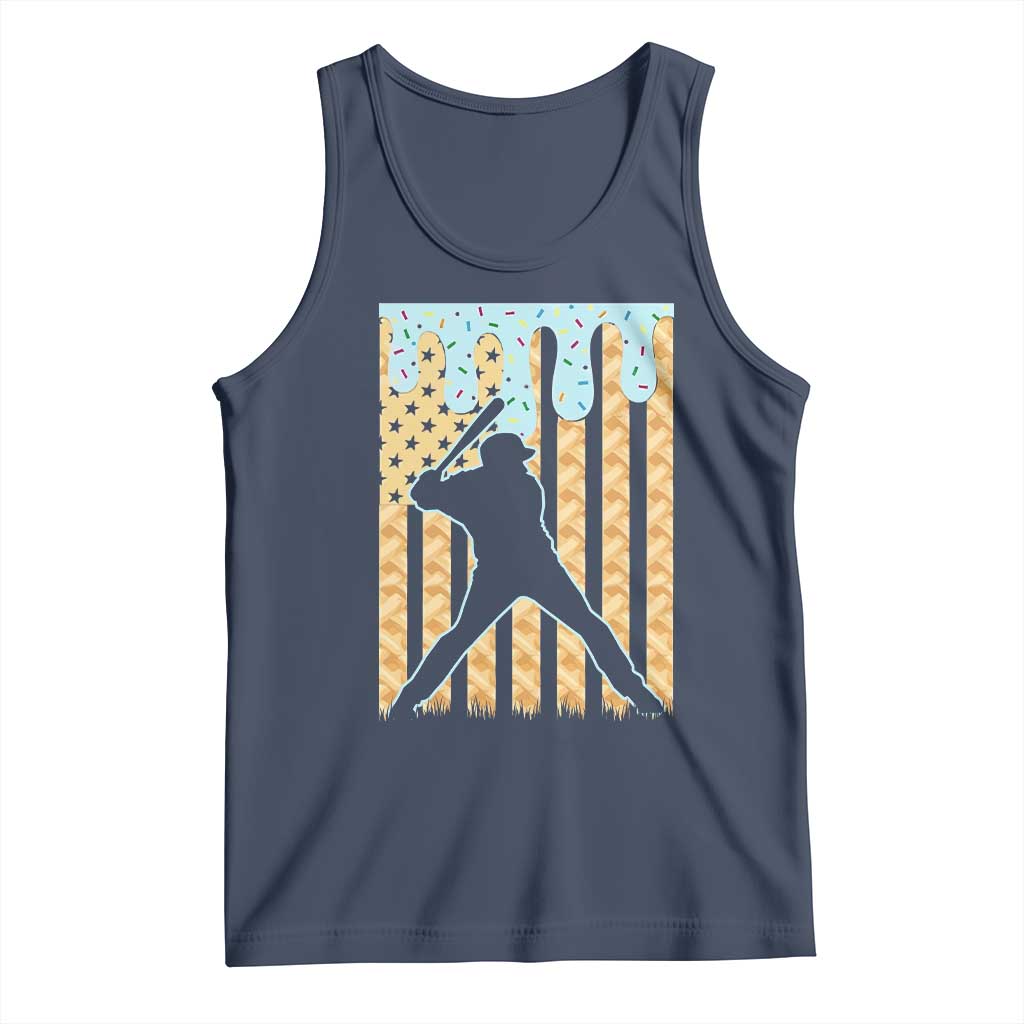 Baseball Drip Tank Top Dripping Ice Cream Sprinkles American Flag Boys - Wonder Print Shop