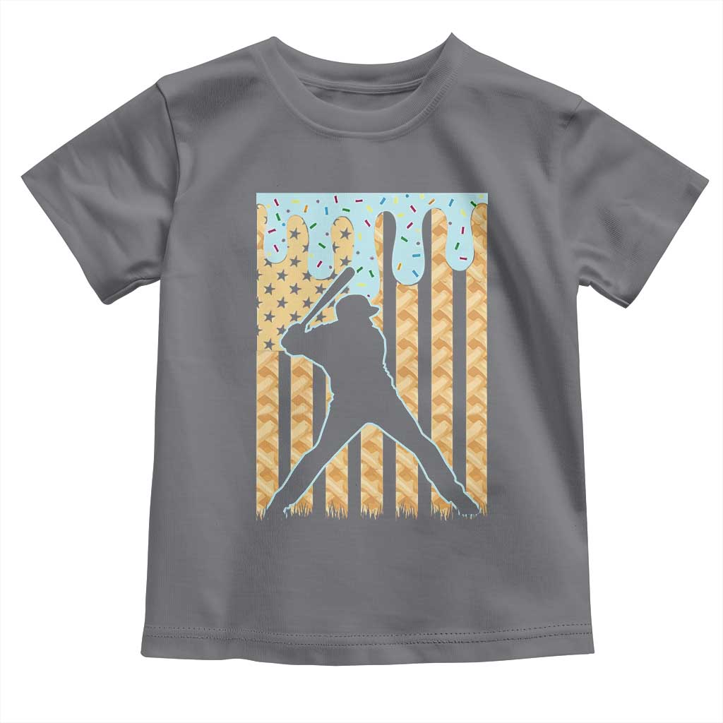 Baseball Drip Toddler T Shirt Dripping Ice Cream Sprinkles American Flag Boys - Wonder Print Shop