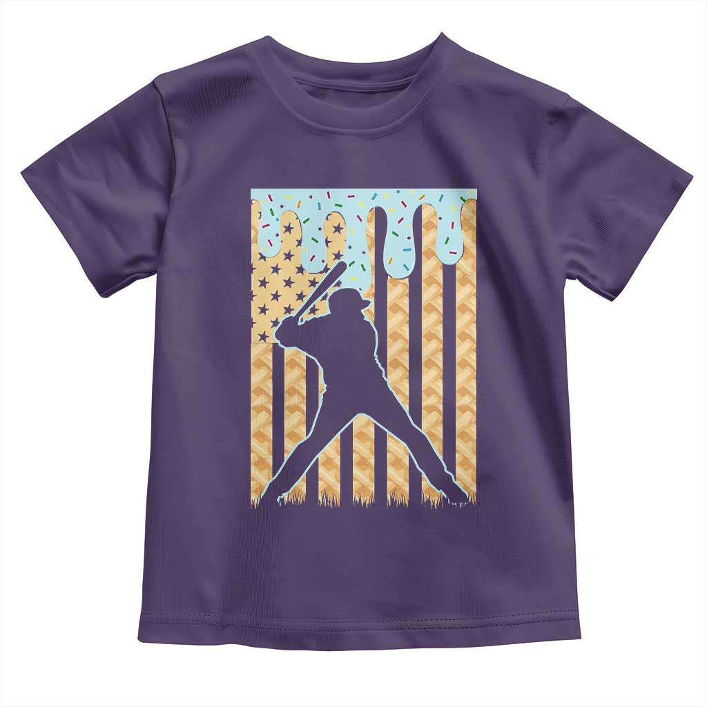 Baseball Drip Toddler T Shirt Dripping Ice Cream Sprinkles American Flag Boys - Wonder Print Shop