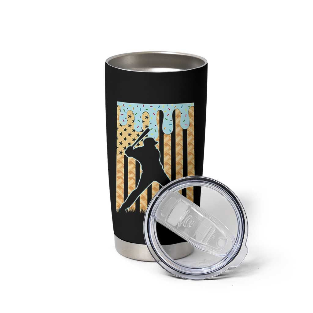 Baseball Drip Tumbler Cup Dripping Ice Cream Sprinkles American Flag Boys - Wonder Print Shop