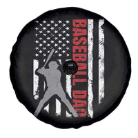 Baseball Dad Spare Tire Cover Retro US Flag Fathers Day Baseball Player - Wonder Print Shop