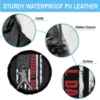 Baseball Dad Spare Tire Cover Retro US Flag Fathers Day Baseball Player - Wonder Print Shop