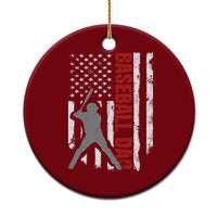 Baseball Dad Ceramic Ornament Retro US Flag Fathers Day Baseball Player - Wonder Print Shop