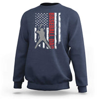 Baseball Dad Sweatshirt Retro US Flag Fathers Day Baseball Player - Wonder Print Shop