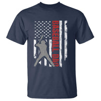 Baseball Dad T Shirt Retro US Flag Fathers Day Baseball Player - Wonder Print Shop
